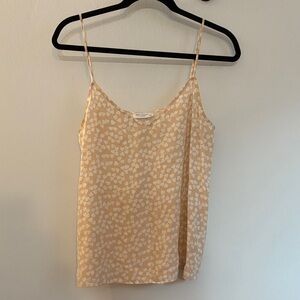 Equipment Tan Heart Print Camisole